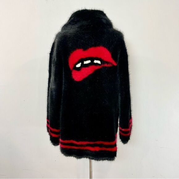 ERMANNO SCERVINO NEW Limited Rare Faux Fur Black short coat - Picture 5 of 16